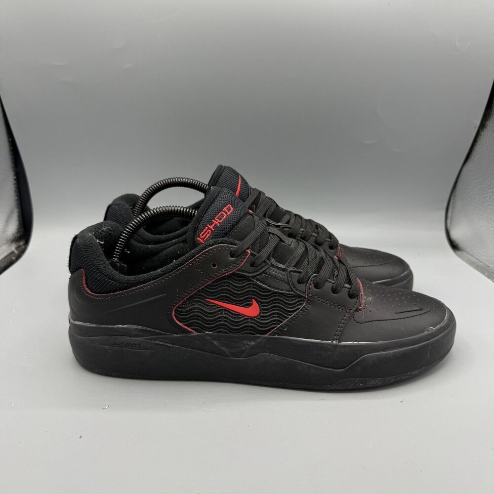 Nike Ishod Wair Premium SB Low Top Sneakers Black/Red Bred DV5473-001 Size 9